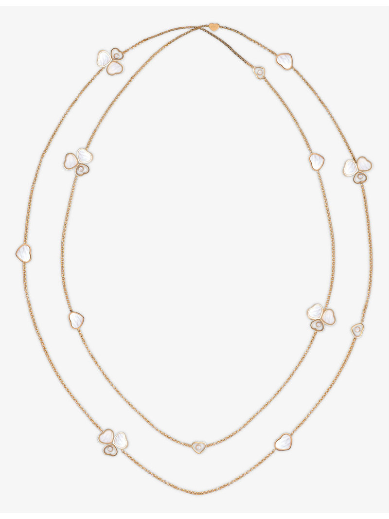 Happy Hearts Wings 18ct Rose Gold Mother-of-Pearl and Diamond Sautoir Necklace 1
