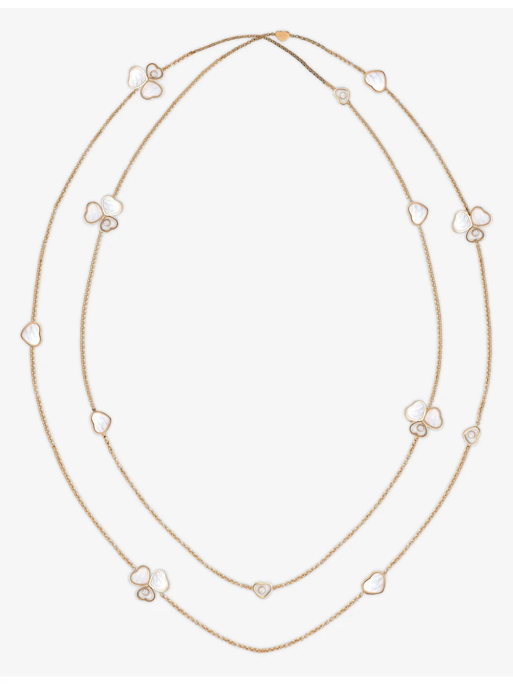 Happy Hearts Wings 18ct Rose Gold Mother-of-Pearl and Diamond Sautoir Necklace - 1