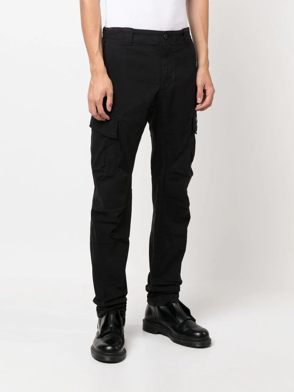 logo-patch tapered cargo trousers - 3