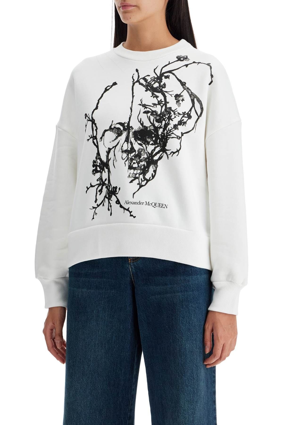 BOXY CHERRY BLOSSOM SKULL SWEAT - 5