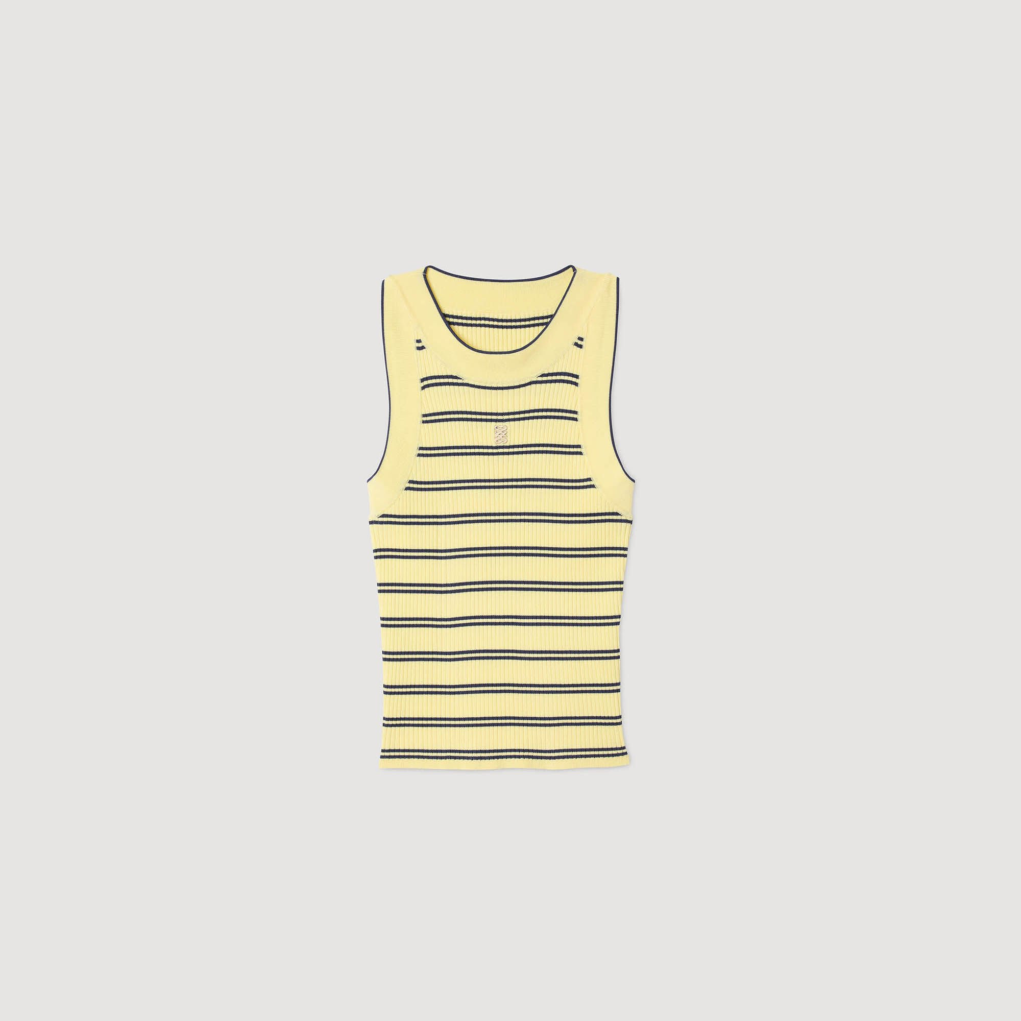 STRIPED KNIT VEST TOP - 6