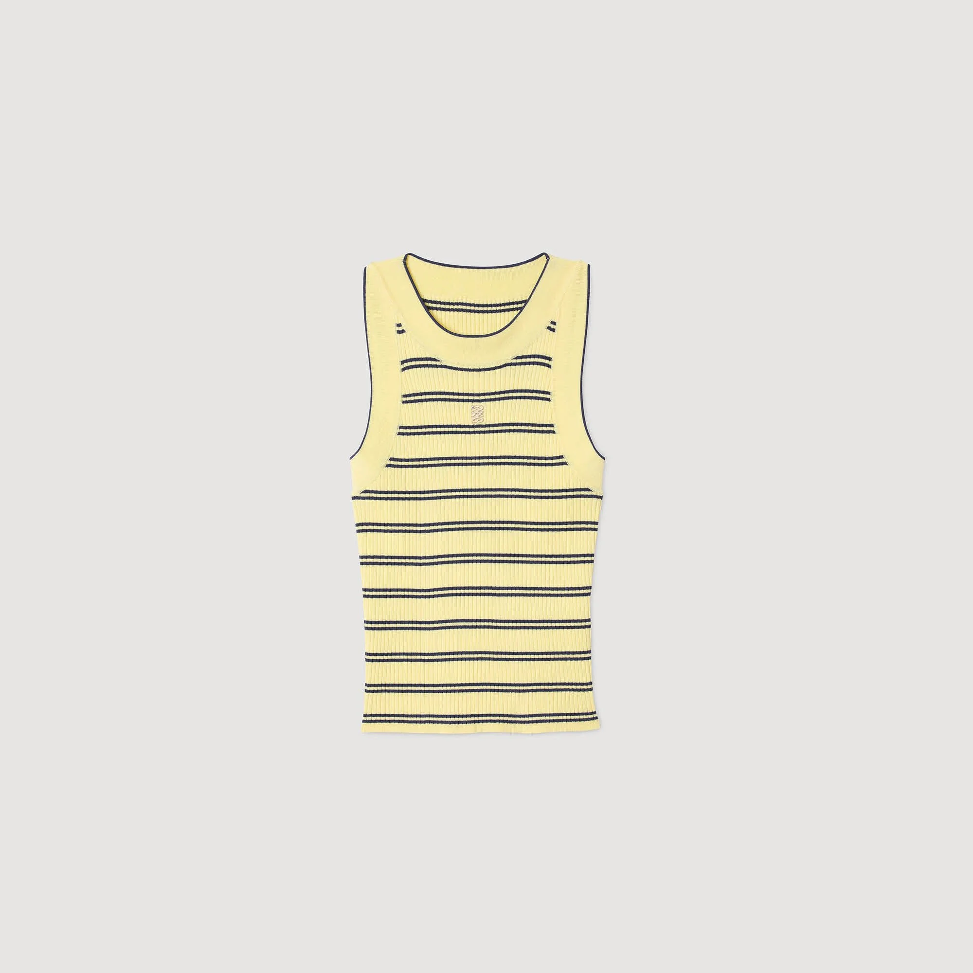 STRIPED KNIT VEST TOP - 1