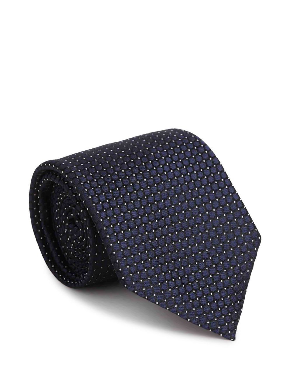 GEOMETRIC-PATTERN SILK TIE - 1