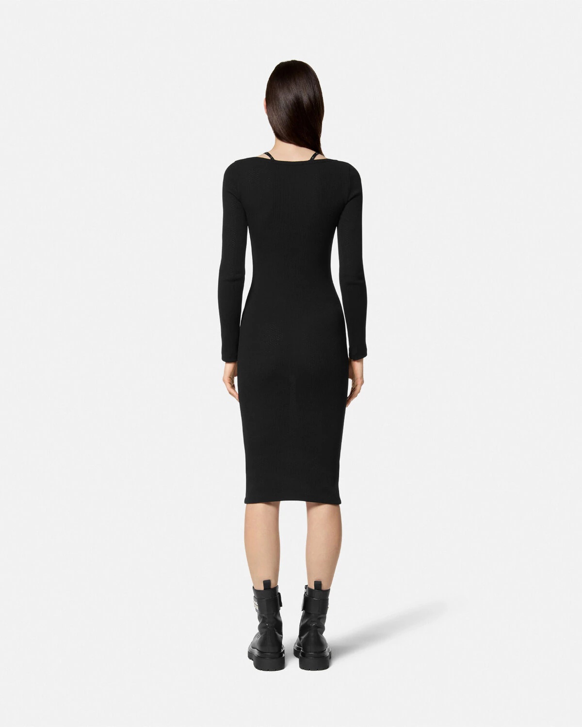 Baroque Buckle Knit Midi Dress - 4