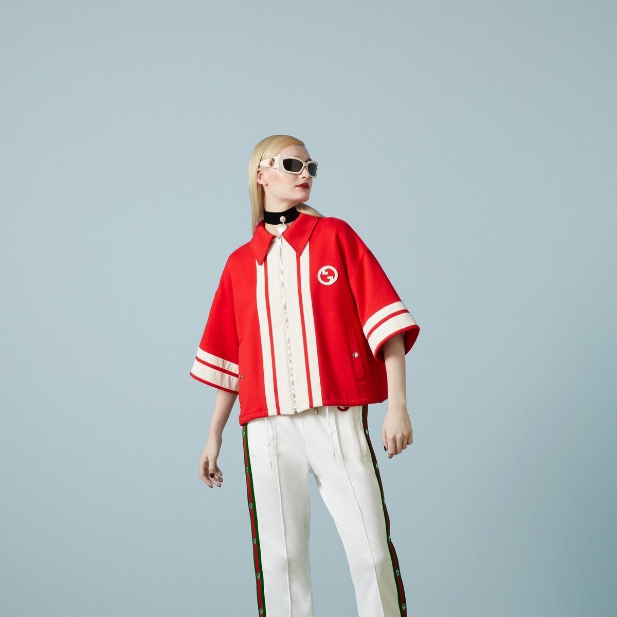 Jersey jacket with Round Interlocking G - 5