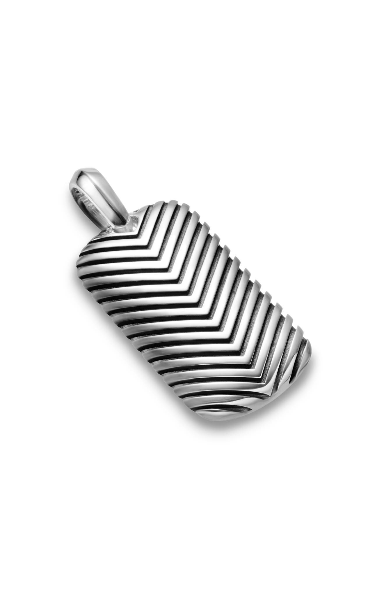 David Yurman Men's Chevron Tag in Black Titanium, 34mm in Silver at Nordstrom - 4
