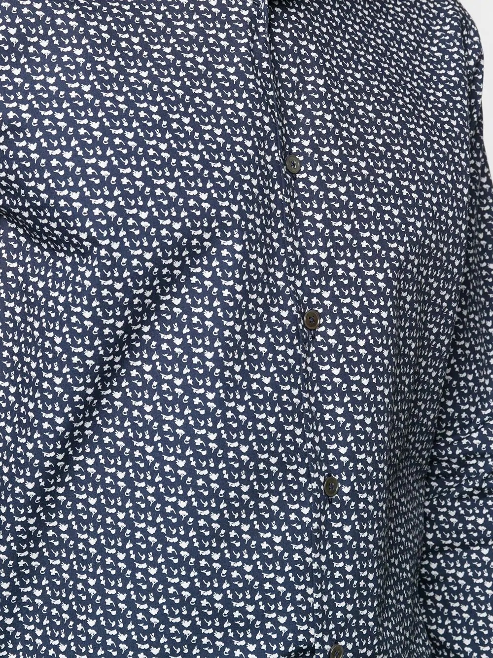 micro-print cotton shirt - 5