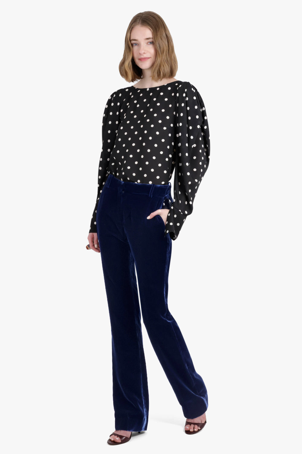 FLUID VELVET STRAIGHT PANT | BLUE - 5