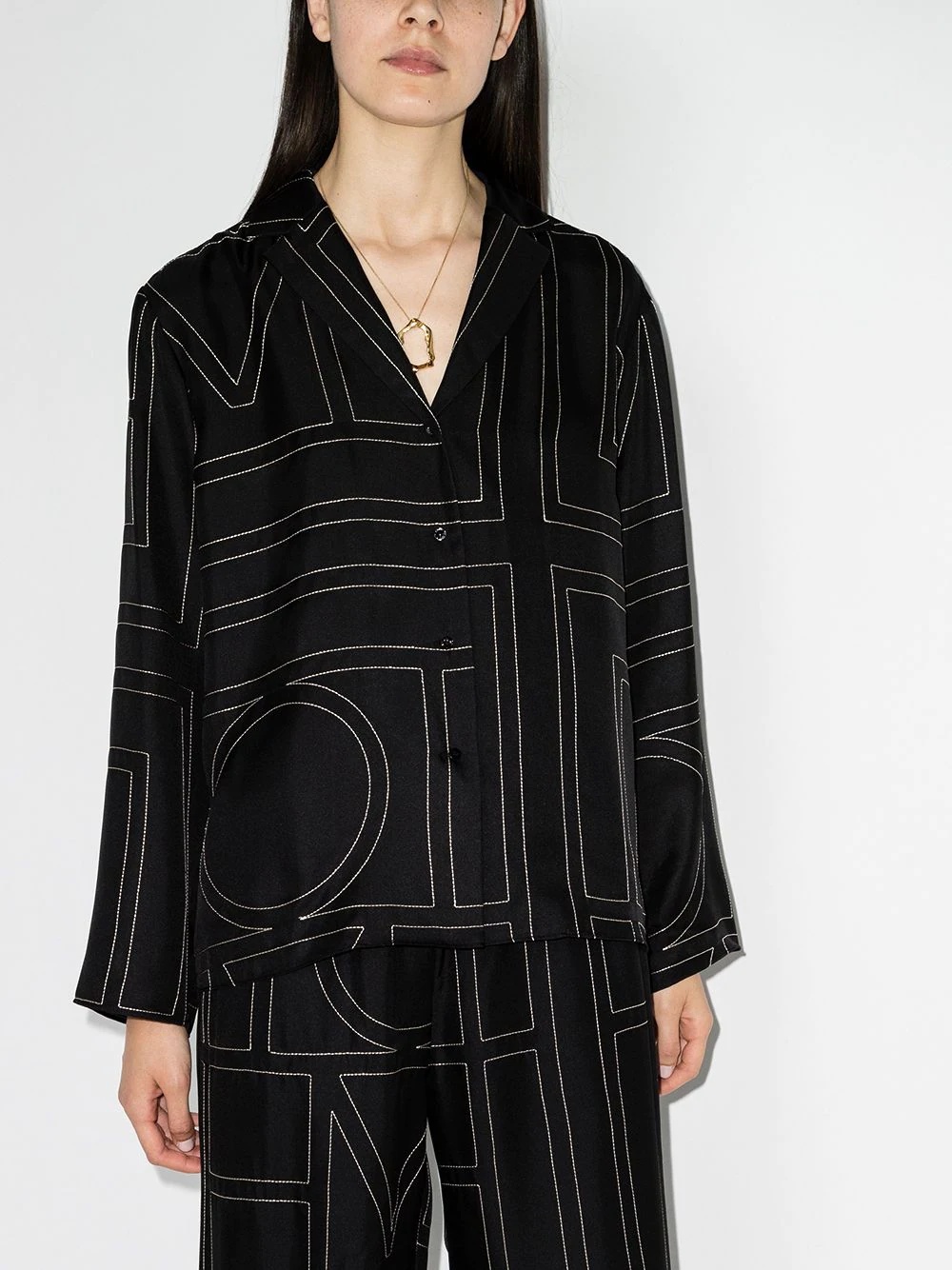 Sanville monogram silk shirt - 2