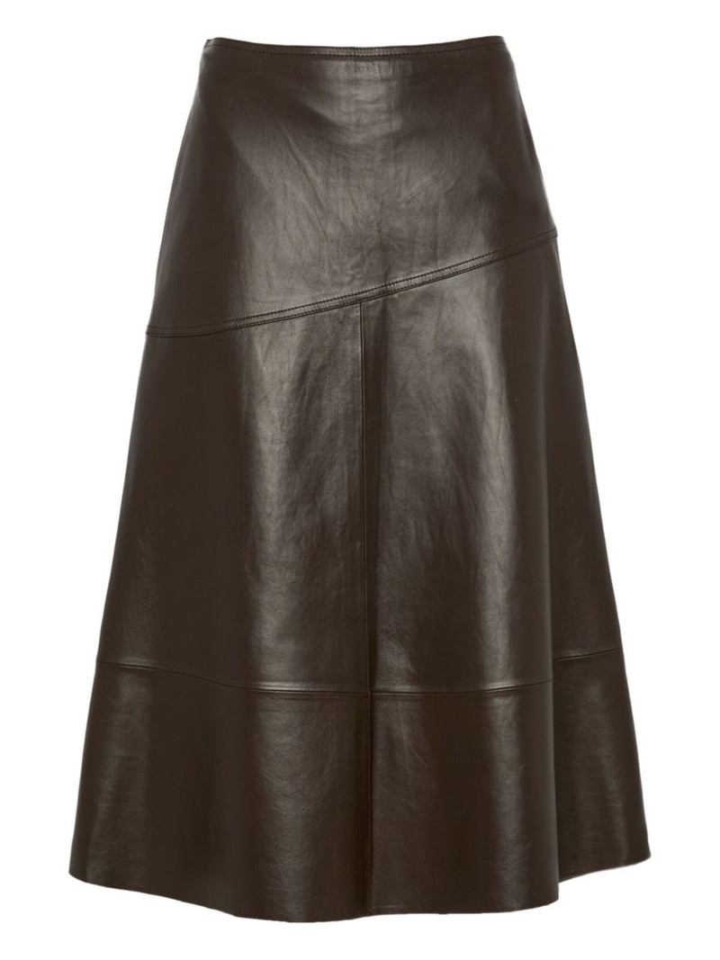 flared leather midi skirt 1