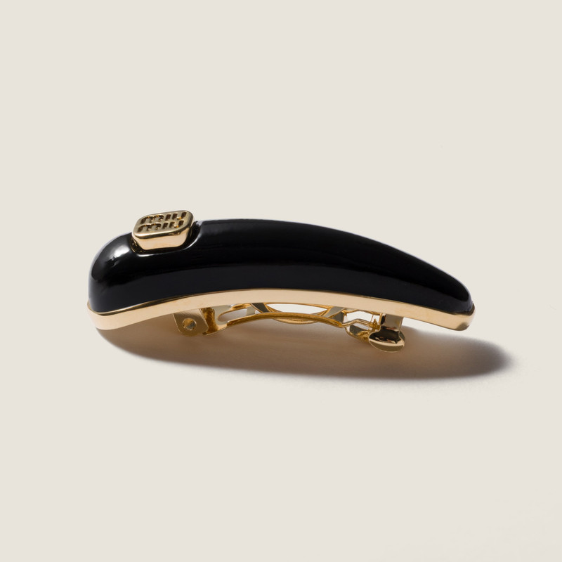 Miu Miu Patent leather hair clip outlook