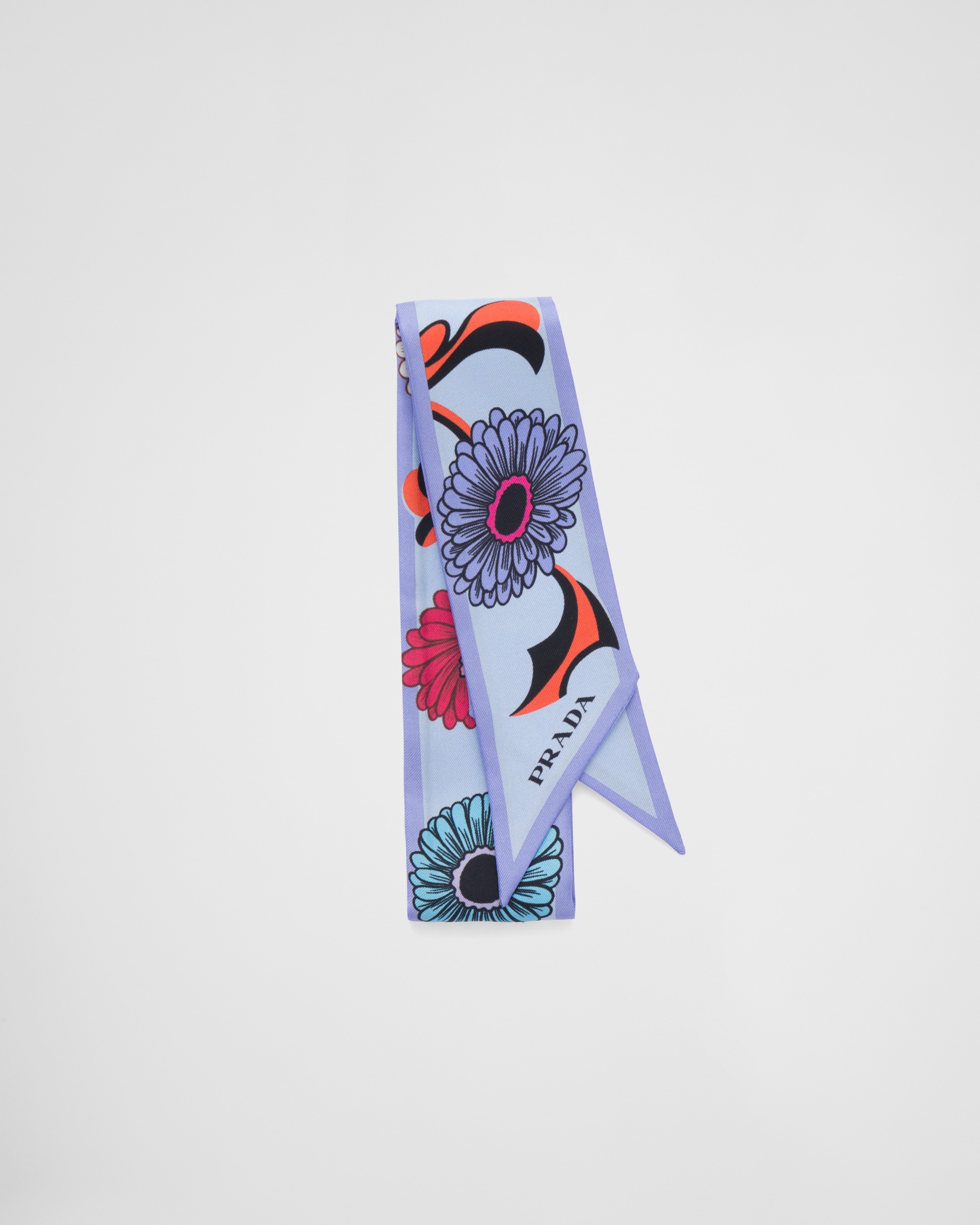 Printed silk twill scarf - 1