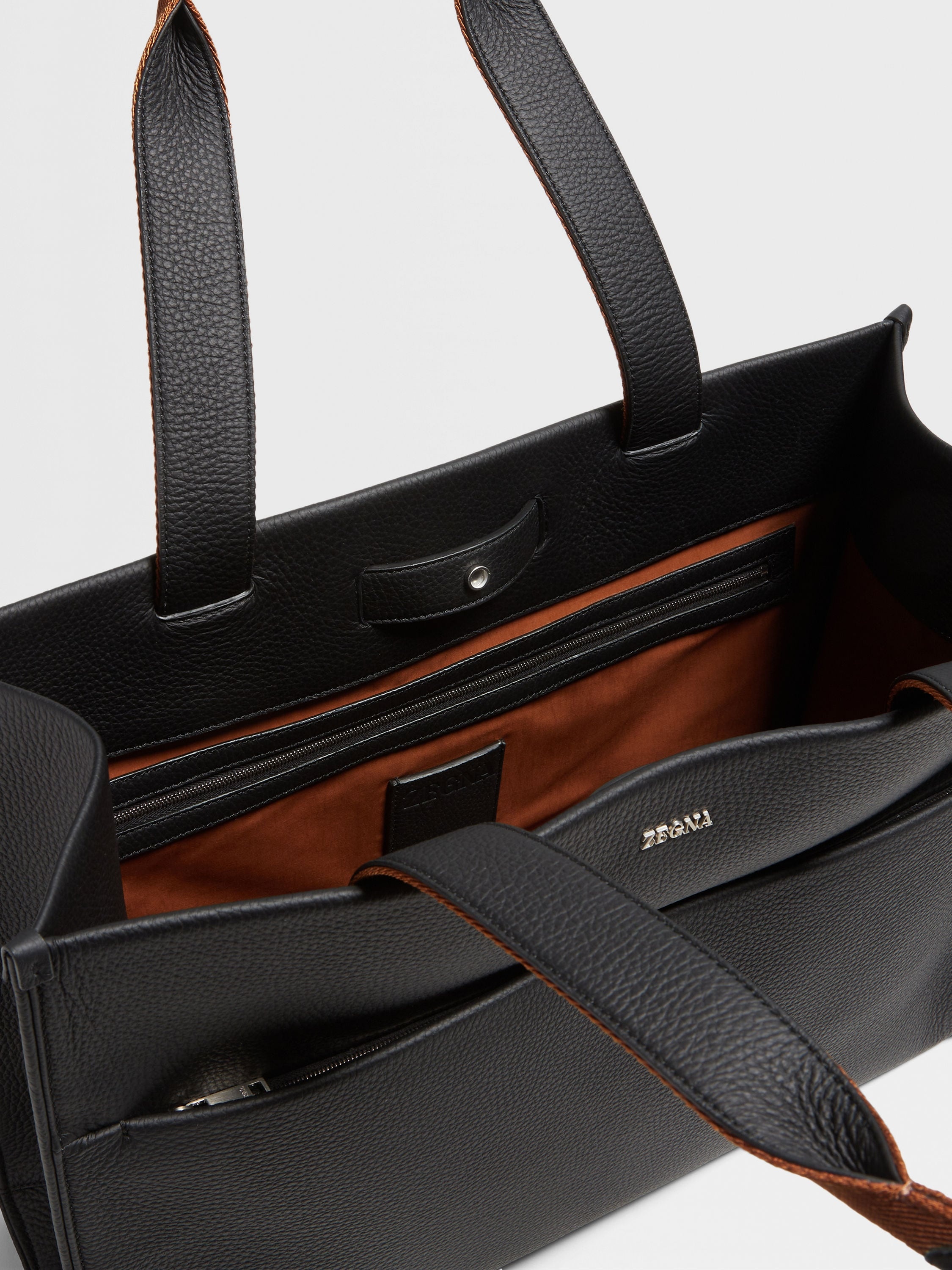 BLACK DEERSKIN TOTE BAG - 4