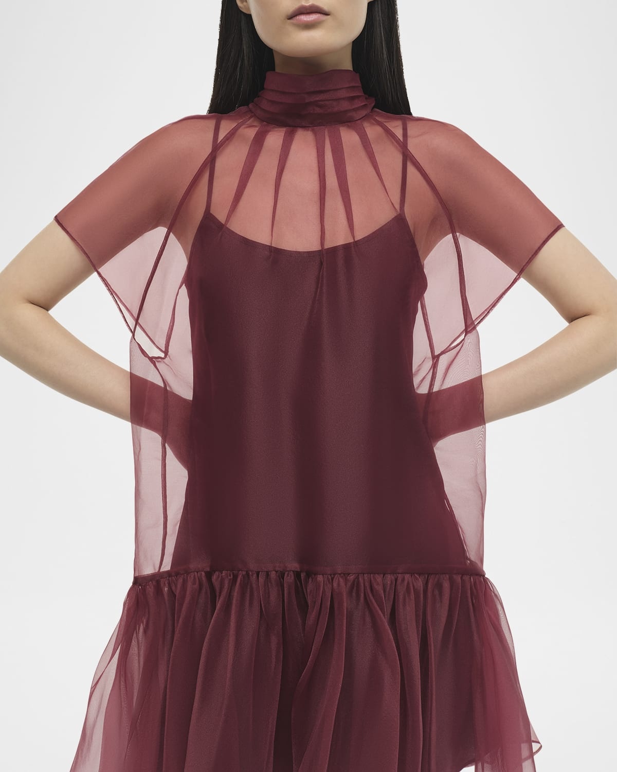 Beaux Sheer Tiered Mini Dress - 4