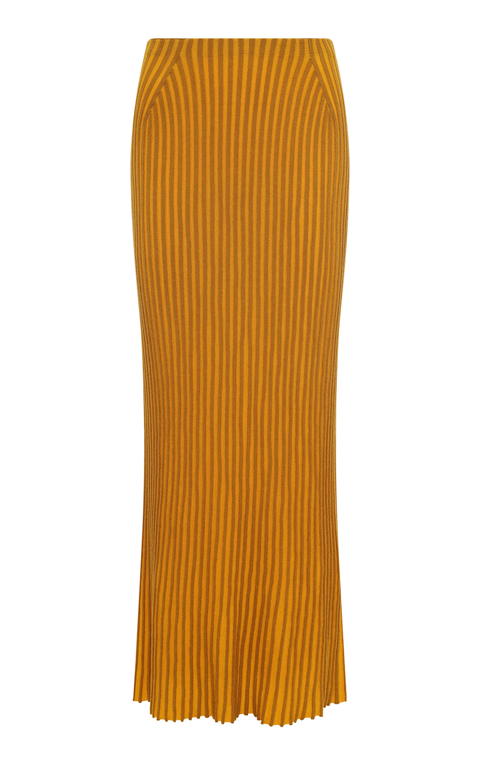 Krause Ribbed Virgin-Wool Maxi Skirt yellow - 1