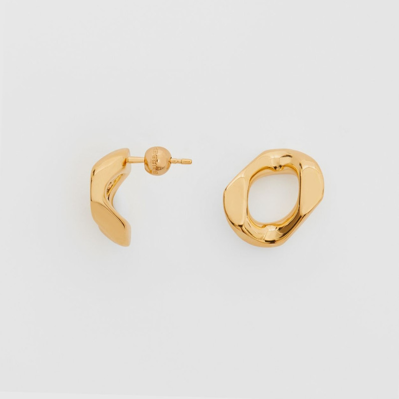 Small Gold-plated Chain-link Earrings 4