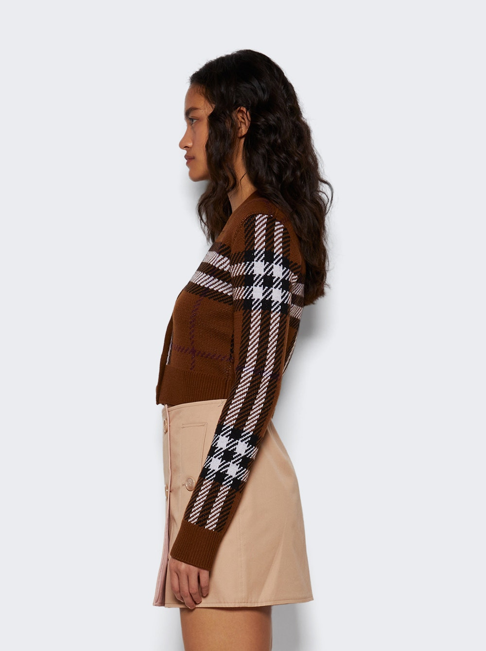 Cotton Gabardine Trench Mini Skirt Pale Nude - 5