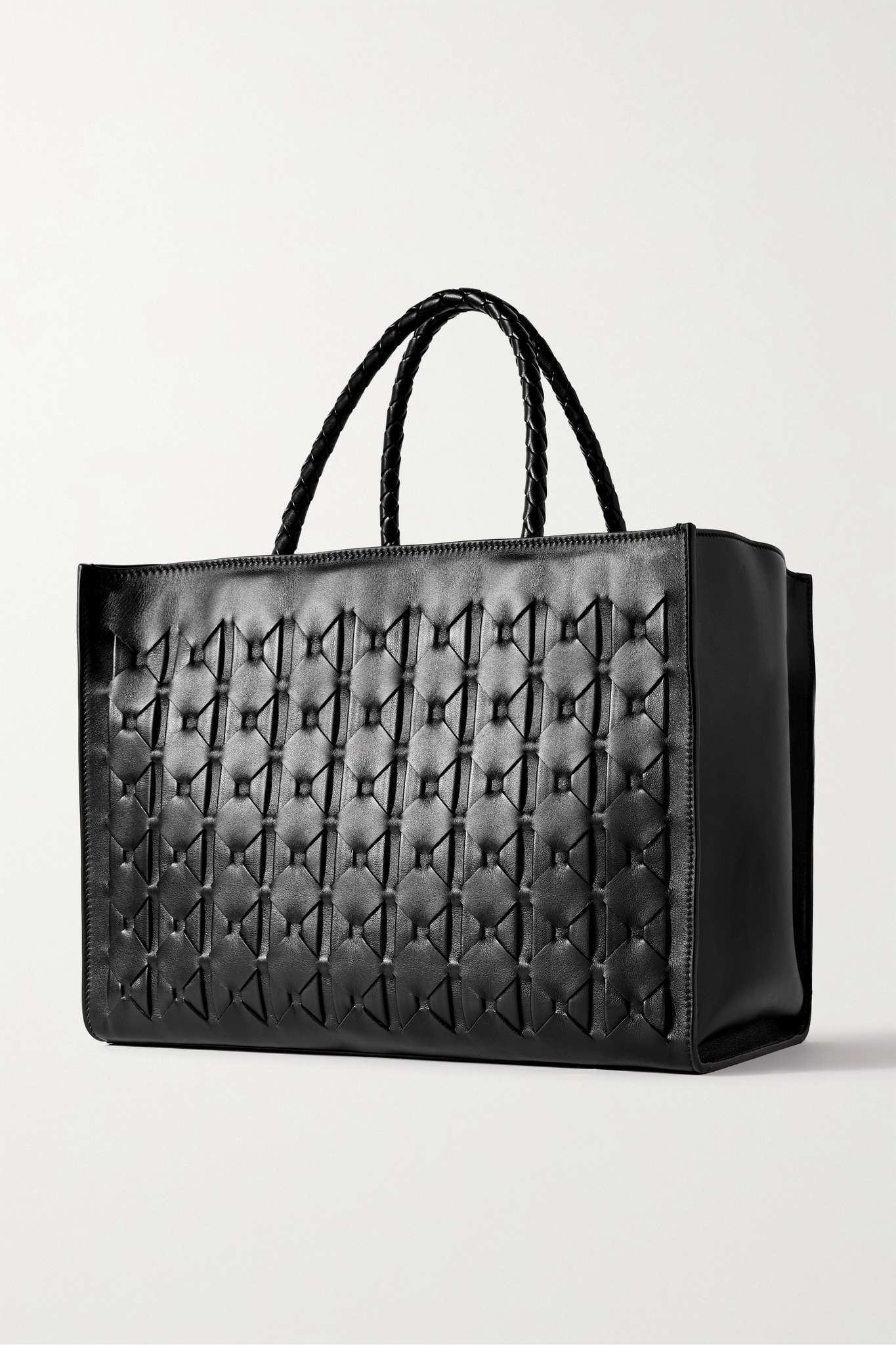 1928 woven leather tote - 3
