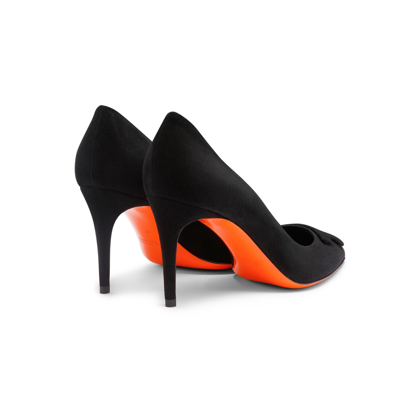 Women's black suede high-heel Santoni Sibille pump - 3
