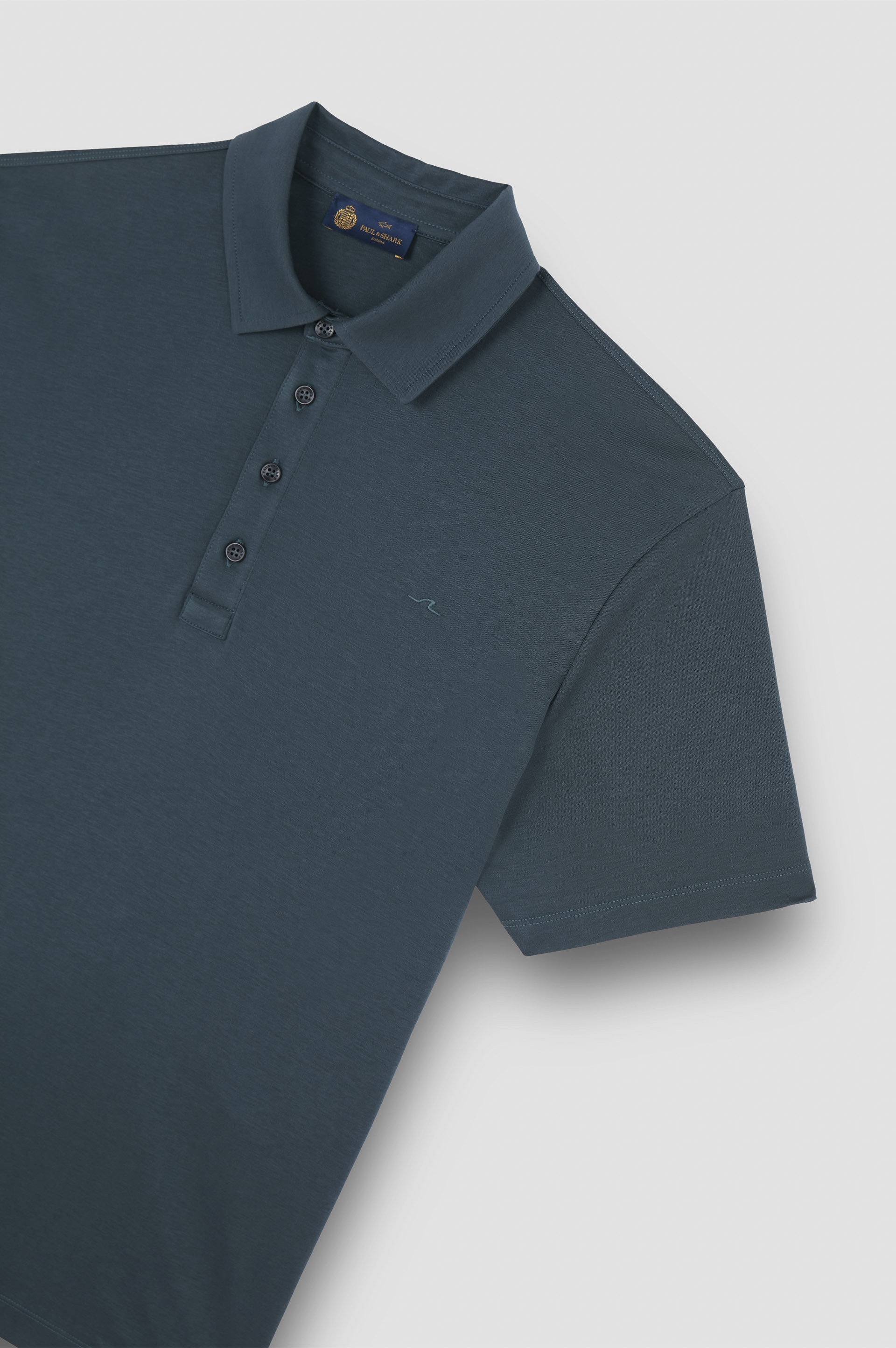 SUPIMA® COTTON JERSEY POLO SHIRT WITH SHARK FIN EMBROIDERY - 5