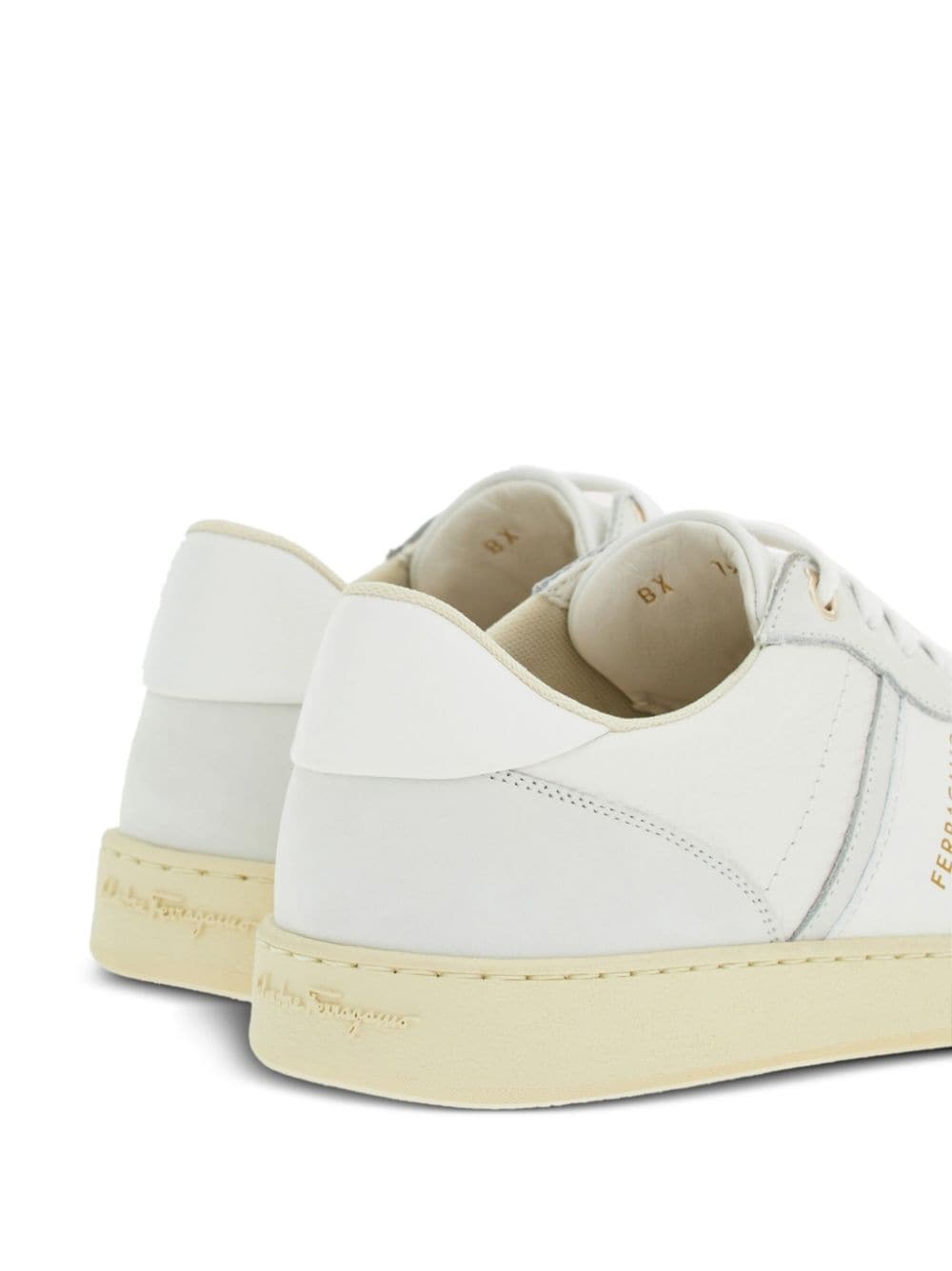 logo-print lace-up leather sneakers - 3