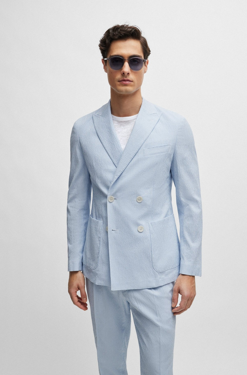 SLIM-FIT SUIT IN STRIPED STRETCH-COTTON SEERSUCKER 3