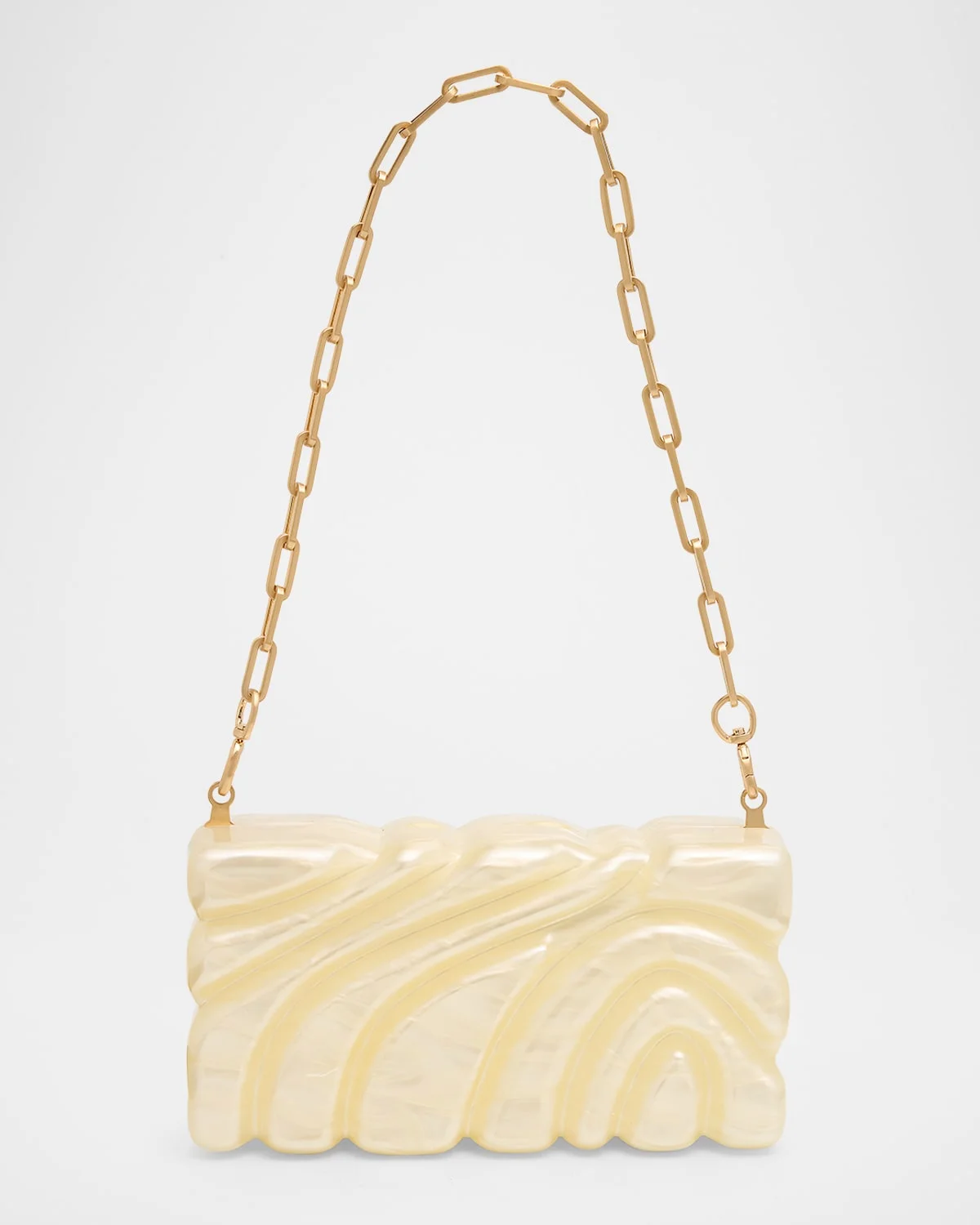 Aura Sculptural Marbled Acrylic Clutch Bag - 1