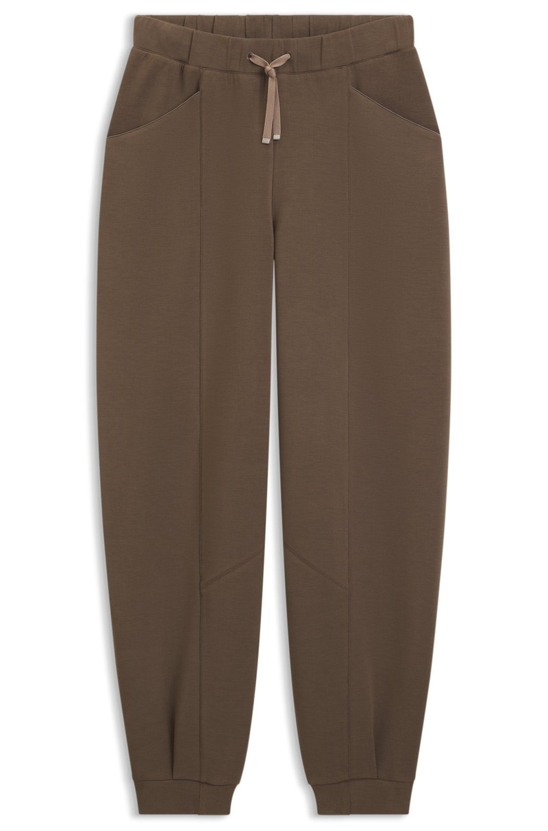 RELAXED-FIT TRACKSUIT BOTTOMS WITH LUSTROUS PIPING 1