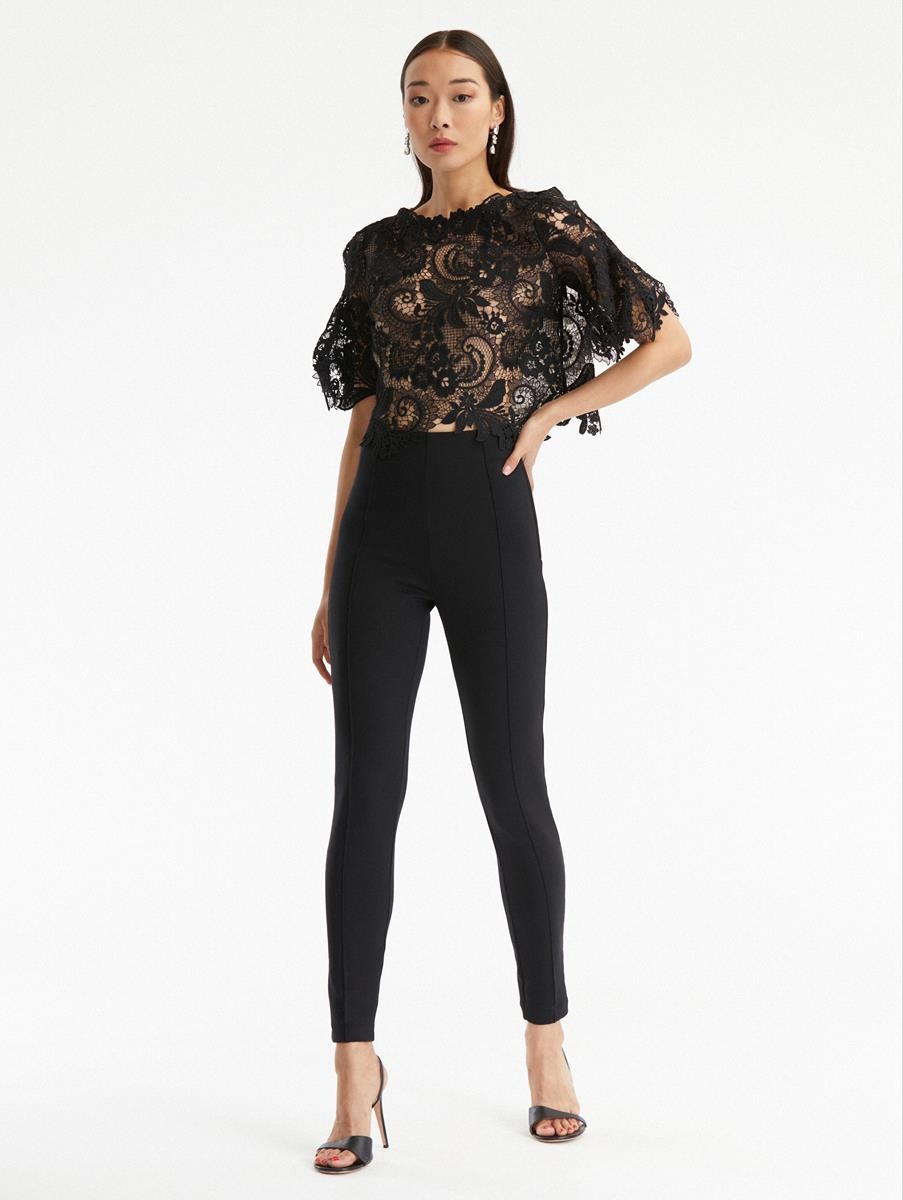 FLUTTER SLEEVE CORDED LACE BLOUSE - 3