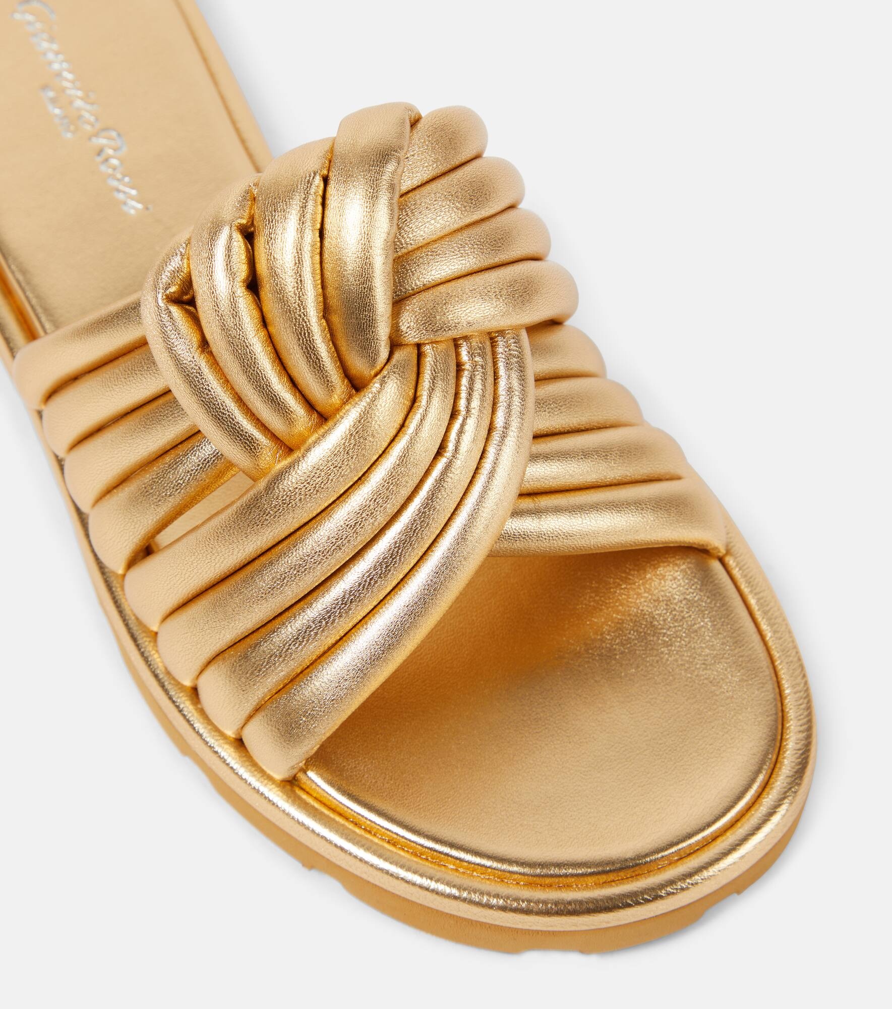 Ottavia metallic leather slides - 6