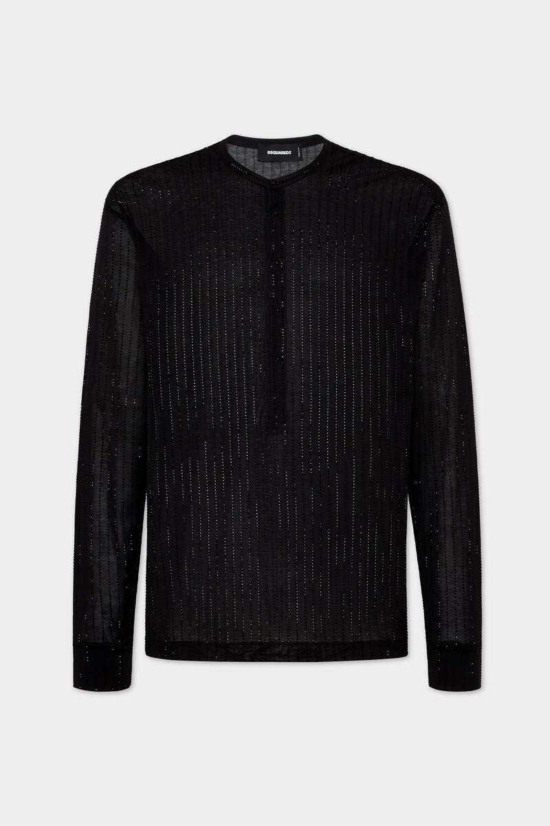 LOOSE FIT RHINESTONE STRIPE T-SHIRT 1