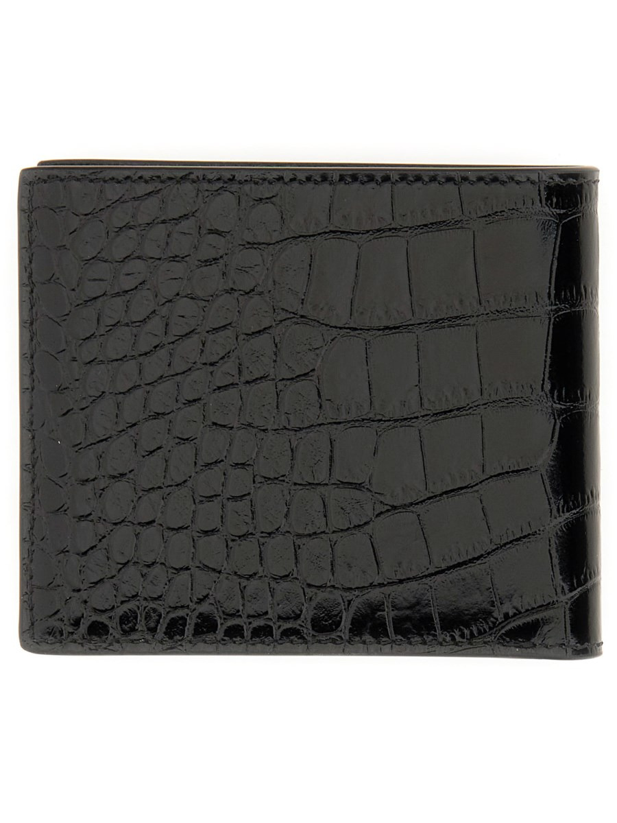 CROCODILE PRINT LEATHER WALLET - 2