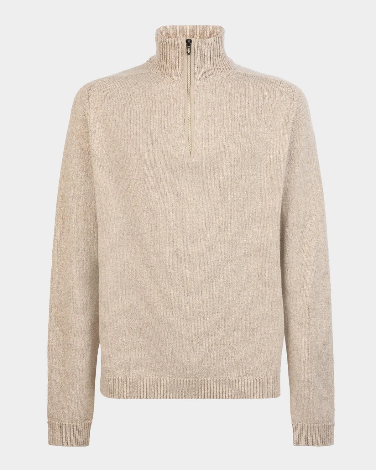 Men's Cashmere Mouline Half-Zip Sweater - 1