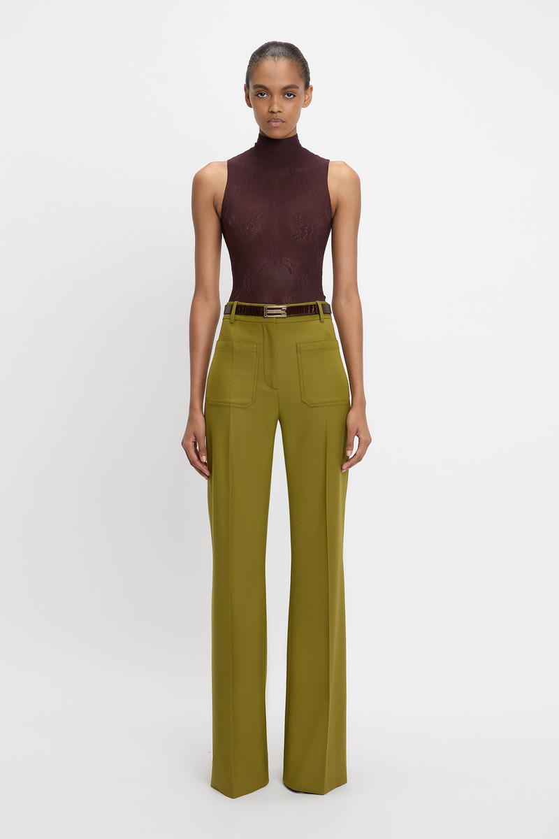 Victoria Beckham Alina Trouser In Willow outlook