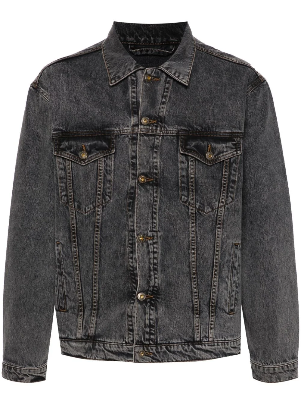 logo-patch denim jacket - 1