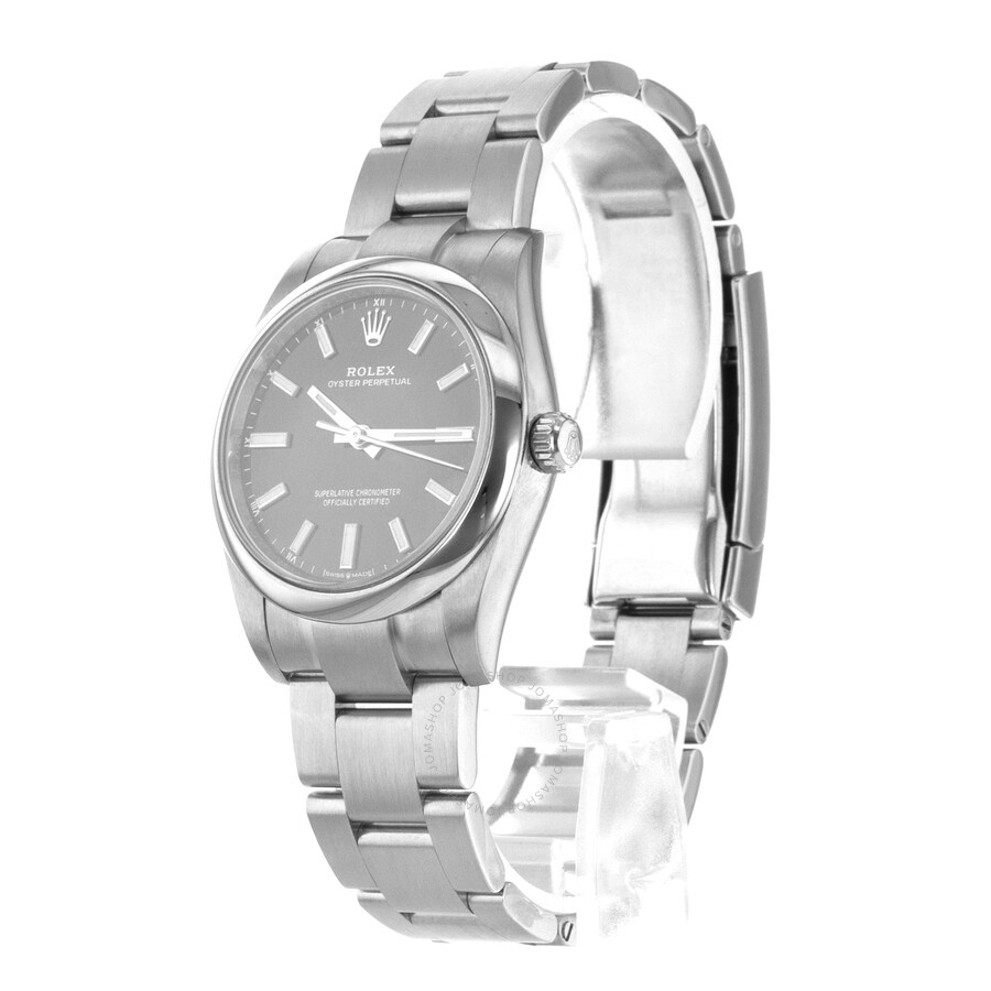 Pre-owned Rolex Oyster Perpetual 34 Automatic Chronometer Black Dial Men's Watch 124200 BKSO - 5