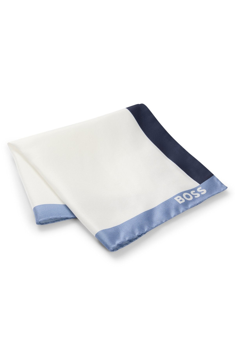 SILK POCKET SQUARE WITH BRANDING AND PRINTED BORDER 3