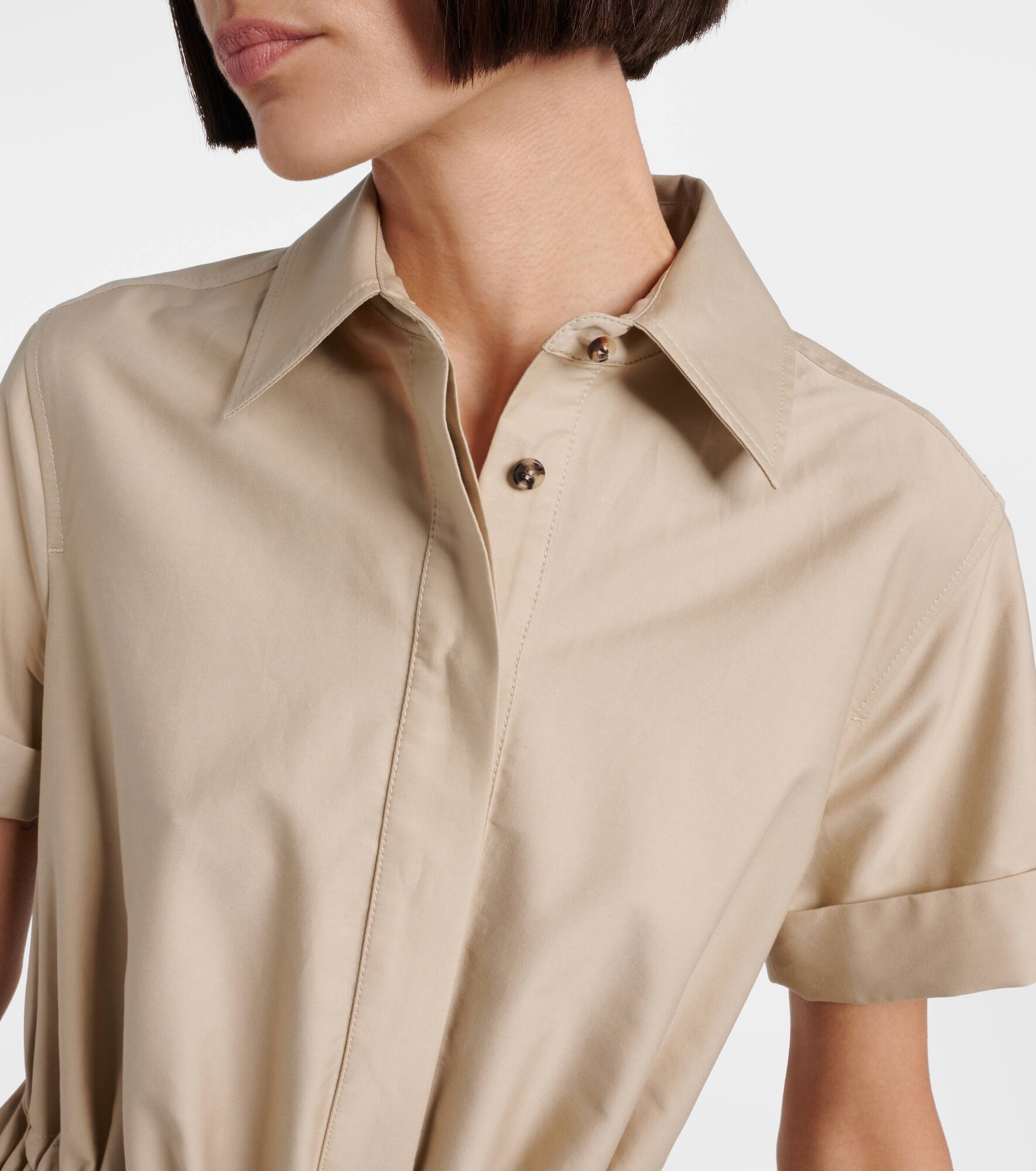 Cotton and silk shirt dress - 4