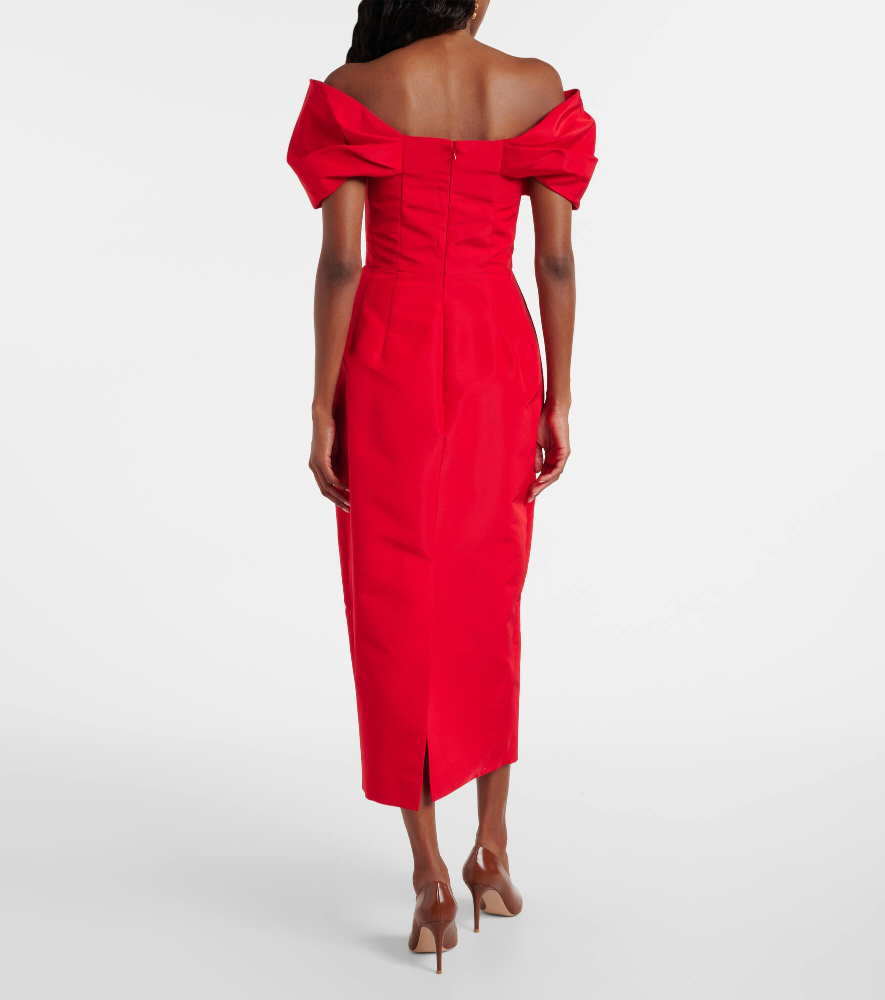 Off-shoulder silk maxi dress - 3