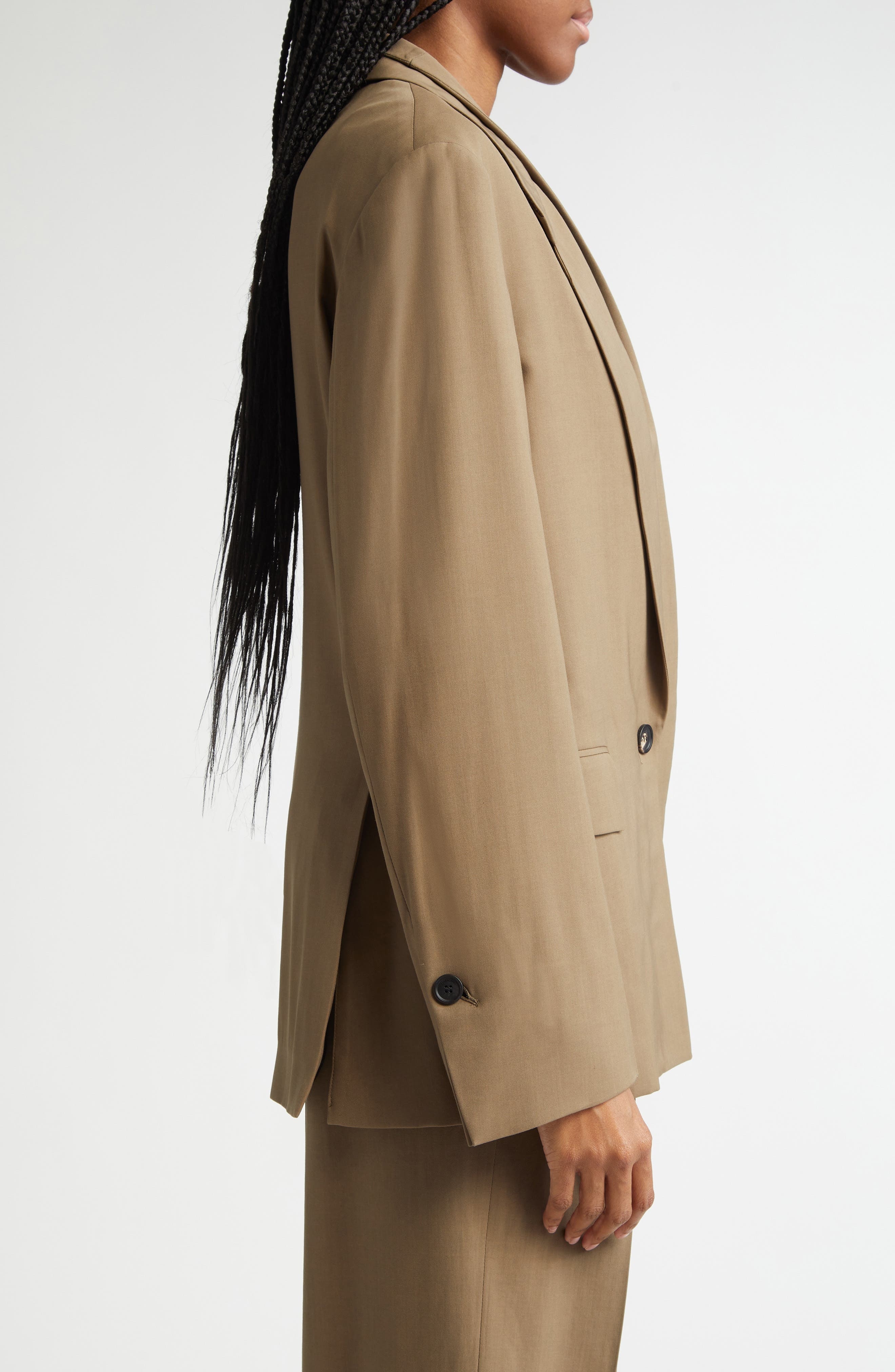FERRAGAMO Double Lapel Blazer in Lead Green at Nordstrom - 5