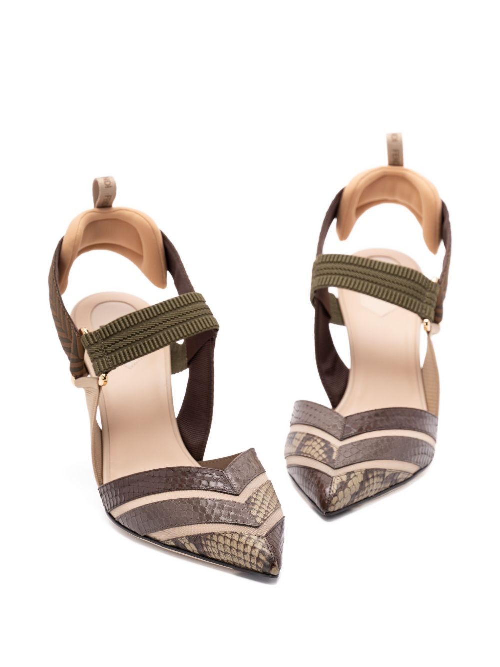 85mm snakeskin-effect leather heeled pumps - 2