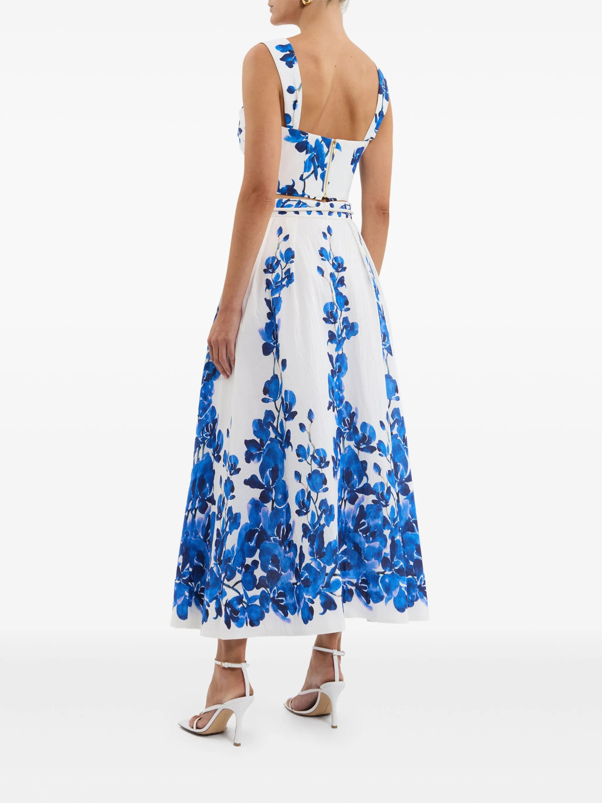 floral-motif midi skirt - 4