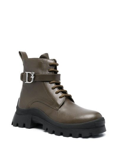 DSQUARED2 logo-buckle detail ankle boots outlook