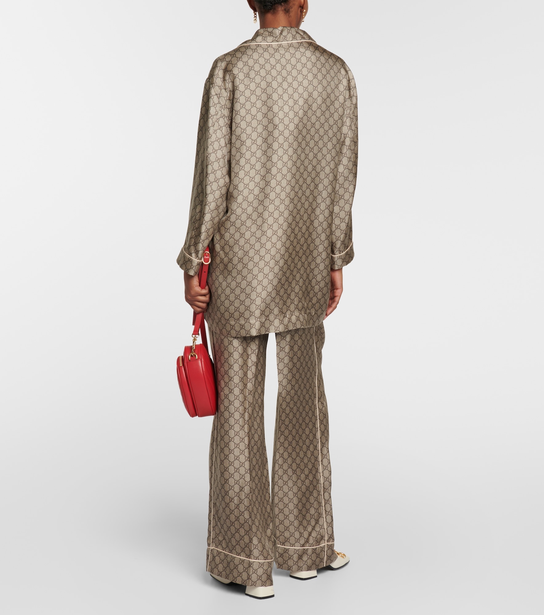 GG Supreme oversized silk shirt - 3