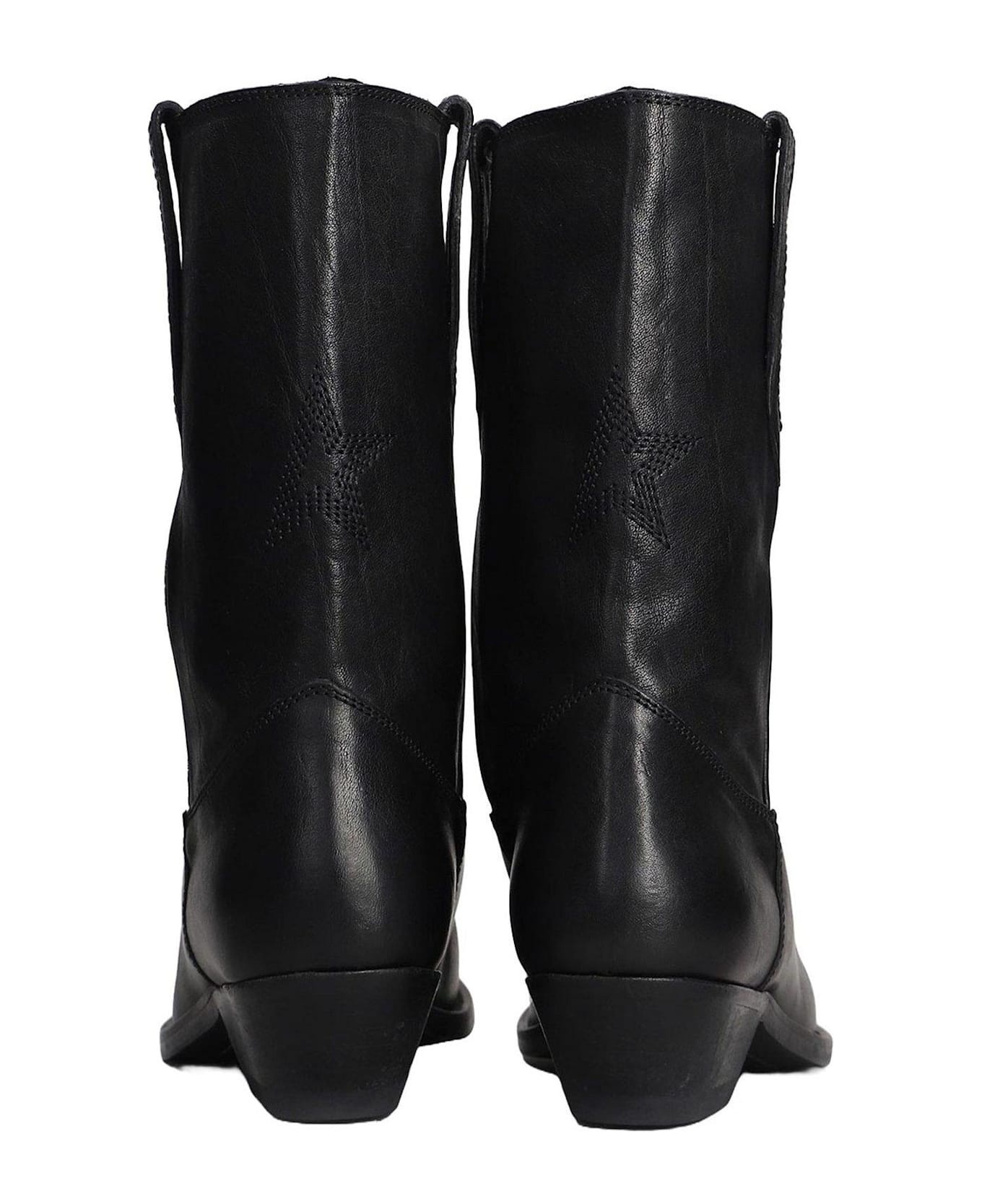 Wish Star Texan Ankle Boots In Black Leather - 3