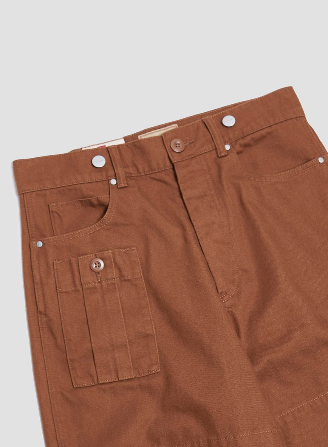 6 Pocket Pant Heavy Cotton in Brown - 5