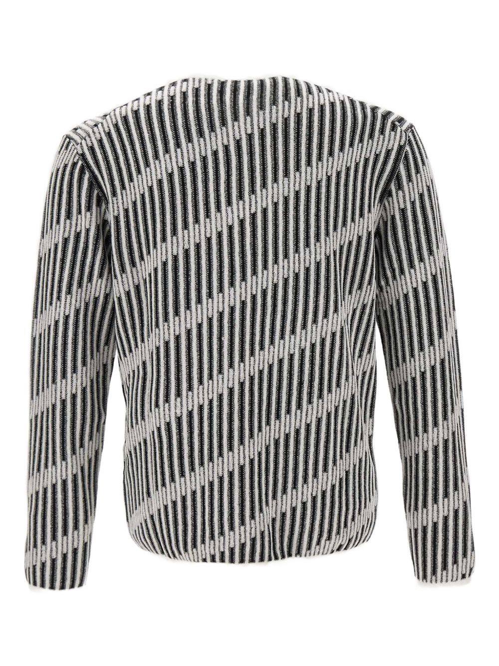 jacquard button-fastening sweater - 3