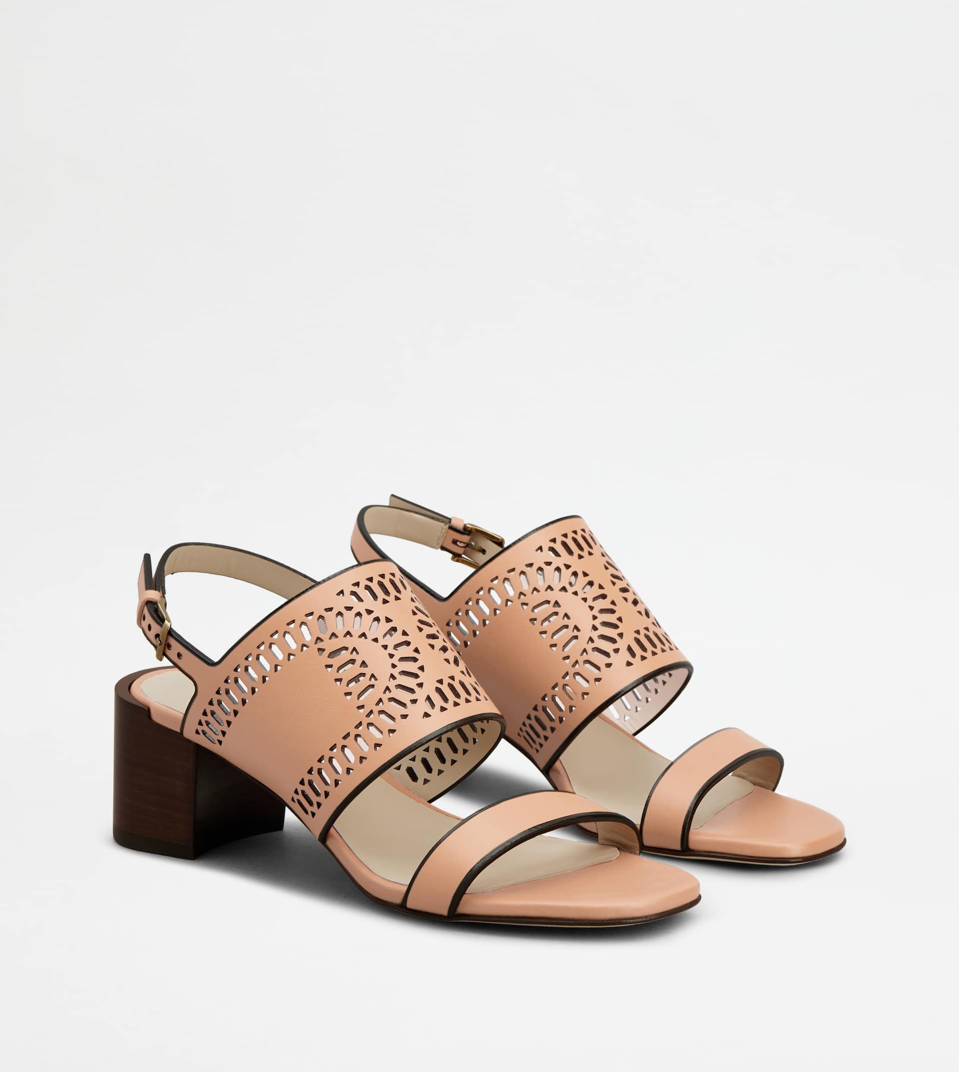 SANDALS IN LEATHER - PINK - 3
