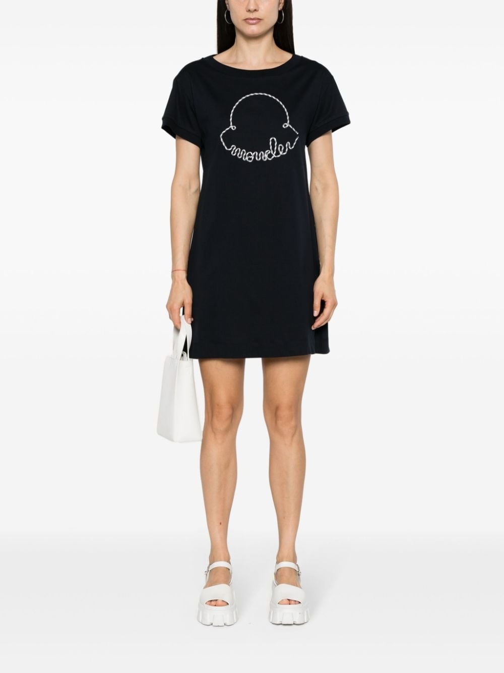corded-logo cotton mini dress - 2