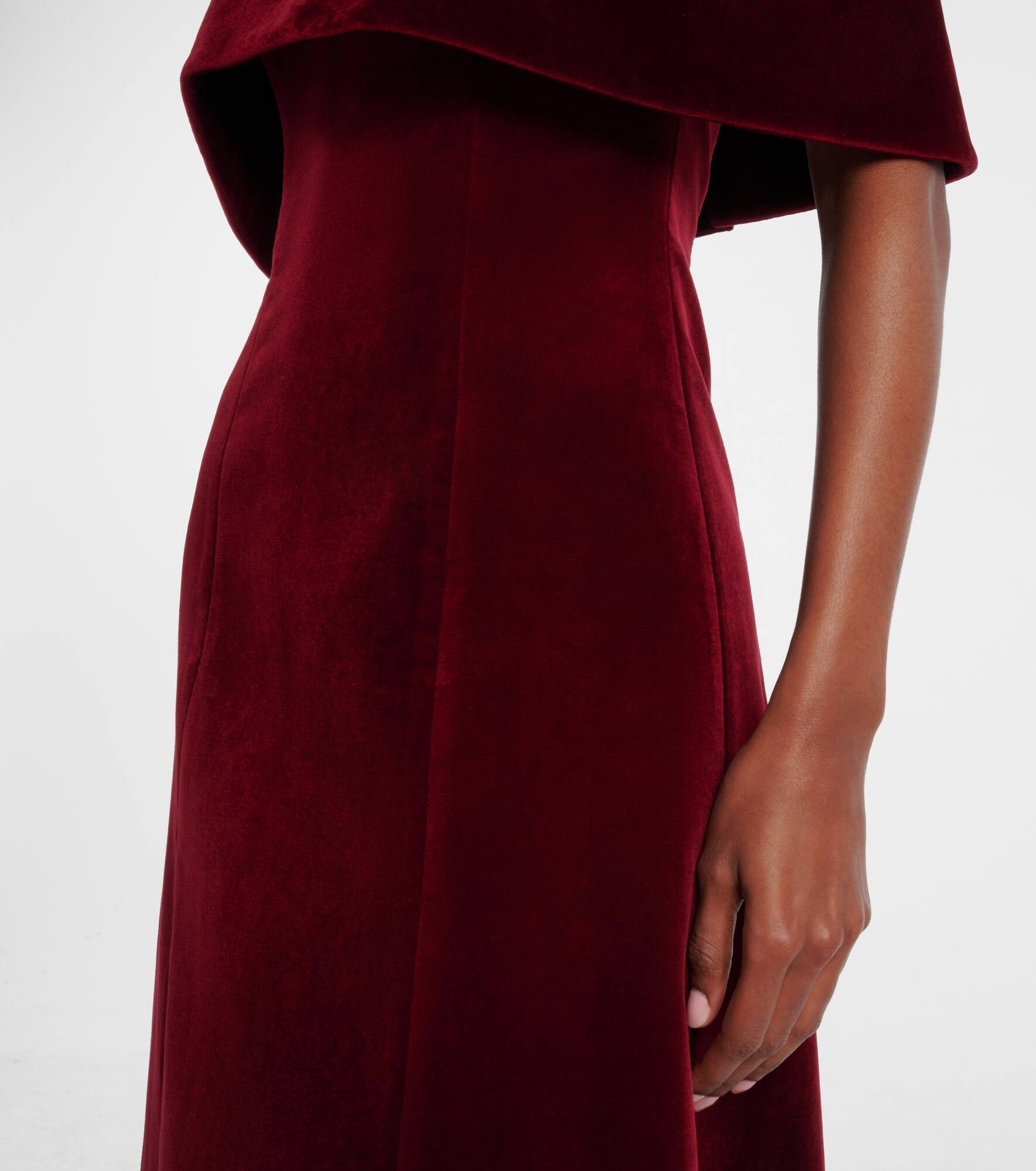 Carita off-shoulder cotton velvet midi dress - 5